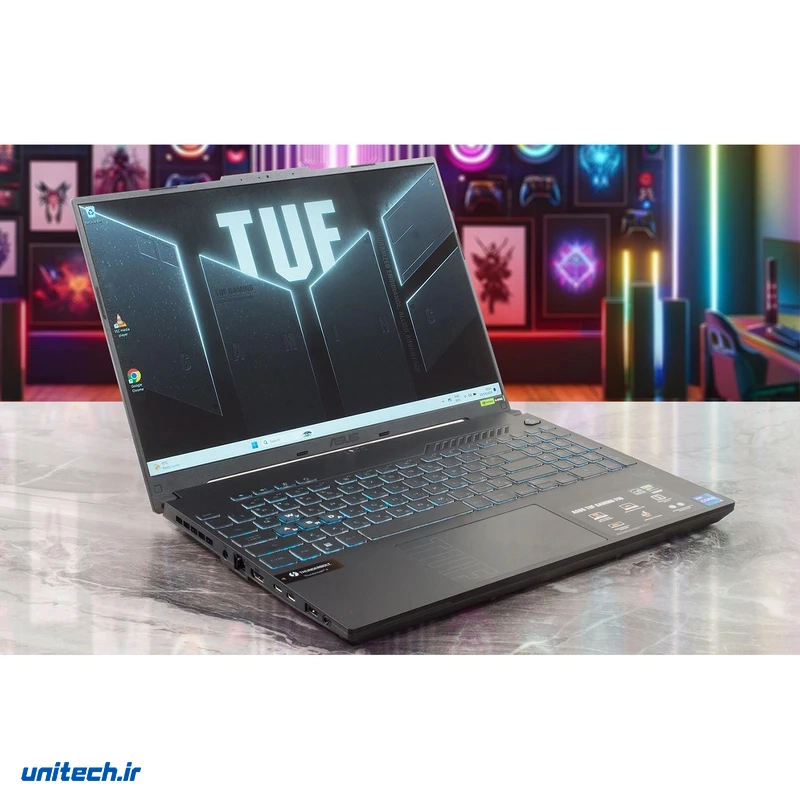 لپ تاپ 16 اینچی ایسوس مدل TUF Gaming F16 FX607VJRL805WCore 5 210H24GB DDR4 3200MHz512GB SSDRTX3050 6GBFHD 144Hz9
